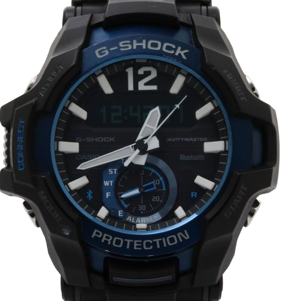 CASIO G-SHOCK GRAVITYMASTER GR-B100-1A2JF Black x Blue Resin Stainless Steel ...